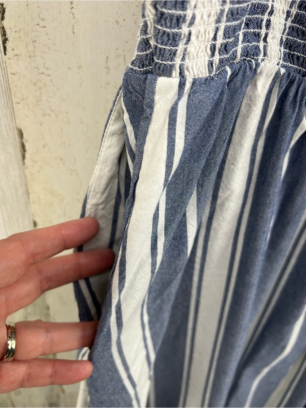 Old Navy Blue and White Striped Midi Sundress - Picture 4 of 10